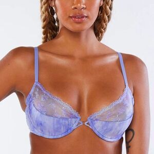 Savage X Purple Half Cup Lace Plunge Bra Women’s 32B